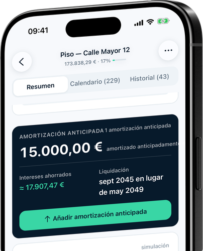 Amortizaciones anticipadas con una estrategia como la del banco - y un ahorro visible